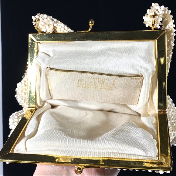 Lumured Corde Bead Hangbag + Change Purse! 1950s 1960s - Picture 5 of 6